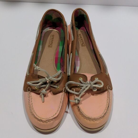 Sperry Peach Patent Boat Shoes size 10M - Picture 2 of 11